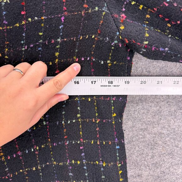 Studio I Blazer Women 12P Petite Black Plaid Open Front Long Sleeve Lined Casual - Picture 5 of 7